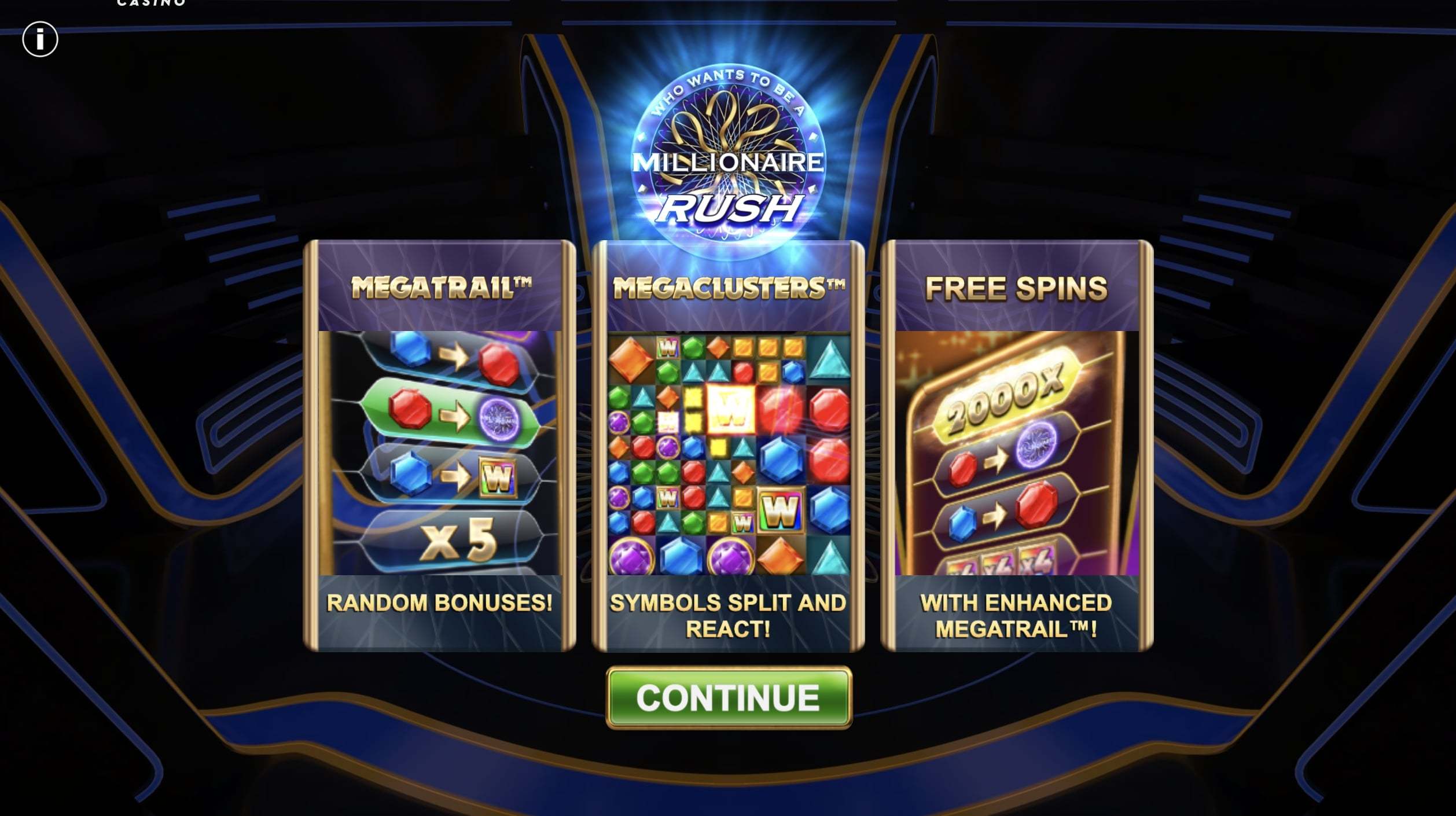  Millionaire Rush Slot bonus features