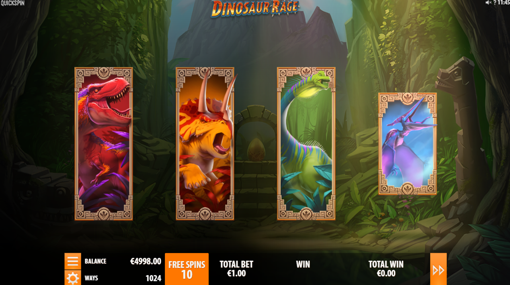 Dinosaur rage slot game