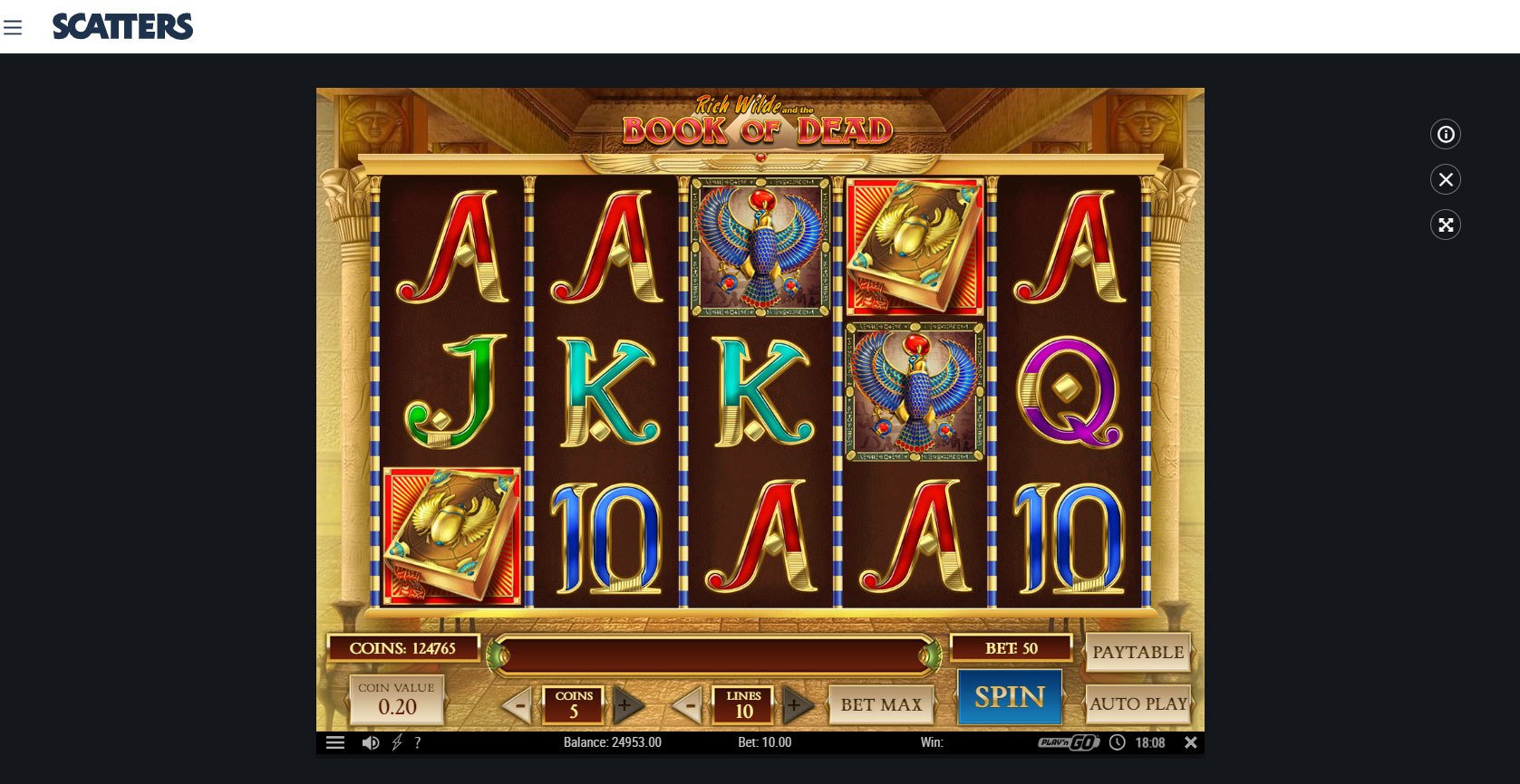 Play Book of Dead Slot by Play'n Go Free or Real Money at Scatters Casino