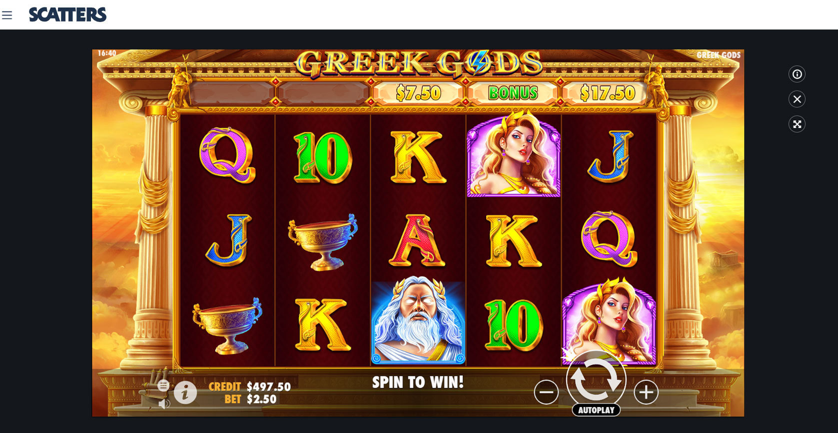 Greek Gods Online Slot - Scatters Slots Casino 