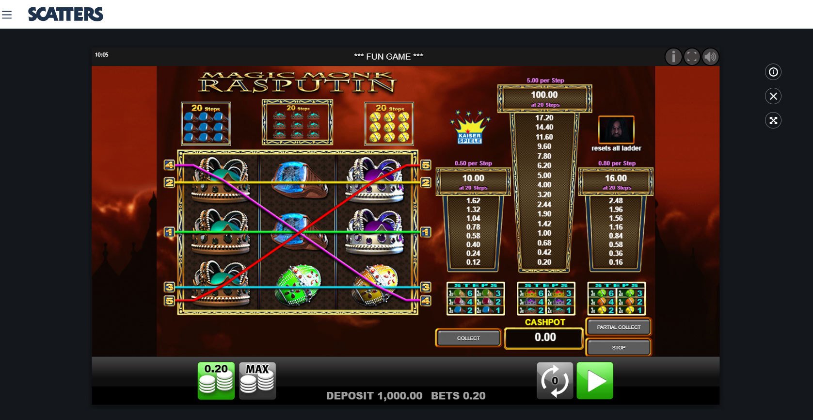 Play Magic Monk Rasputin by Merkur Free or Real Money at Scatters Casino Canada