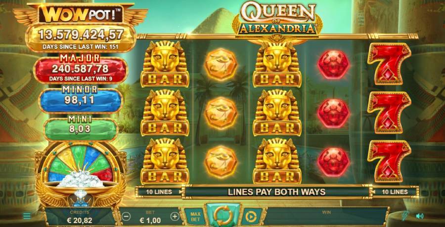 Queen of alexandria progressive jackpot slot july 2022