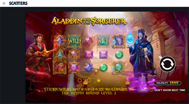 Play Aladdin and the Sorcerer Slot at Canada Casino Scatters 