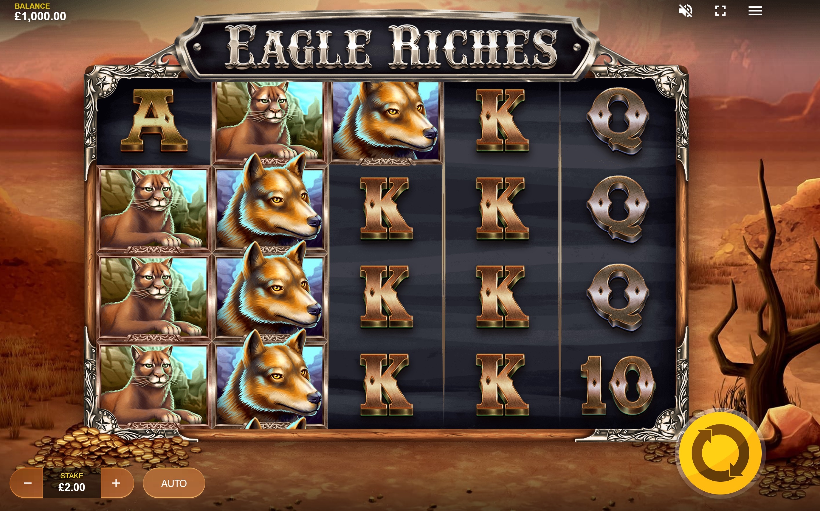 Play Eagle Riches online slot from Red Tiger Gaming at Scatters Casino New Zealand