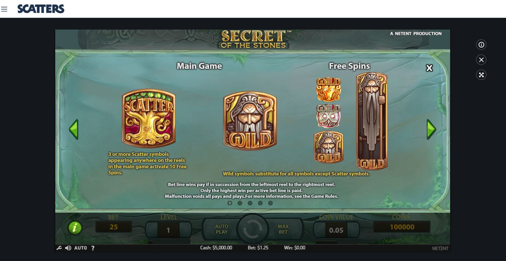 Play Secrets of the Stones by Netent for Free or Real Money at Scatters Casino